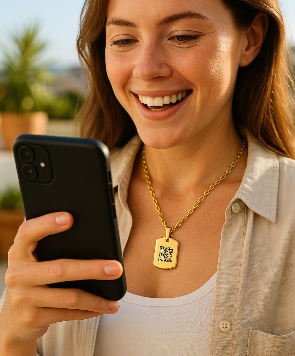 Collana Mini Militare QR Code