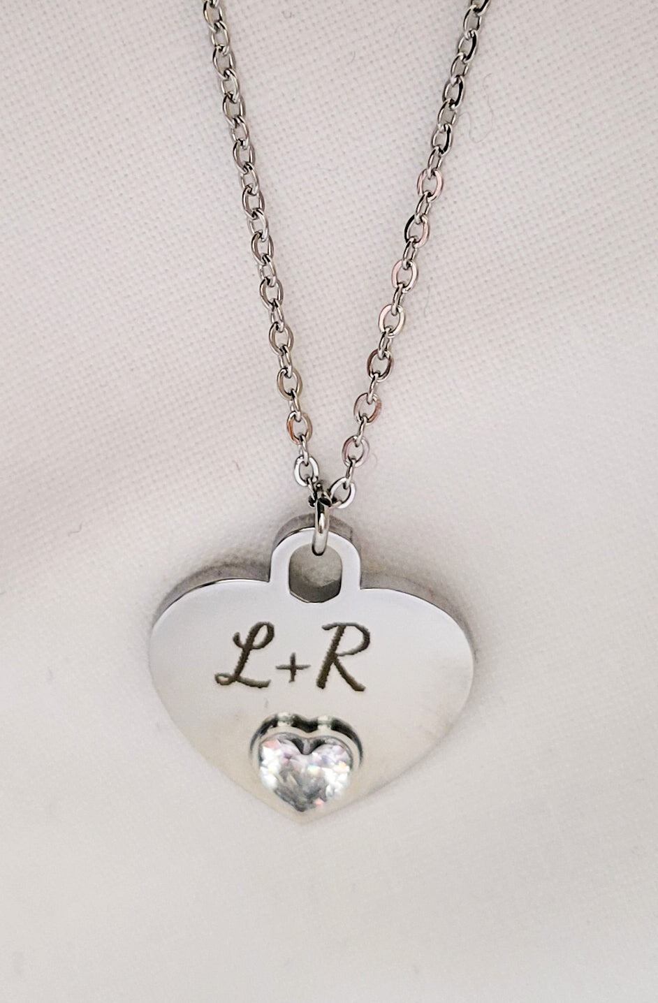 Collana Cuore Inciso Pietra