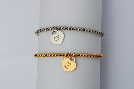 Bracciale Charm Cuore Inciso